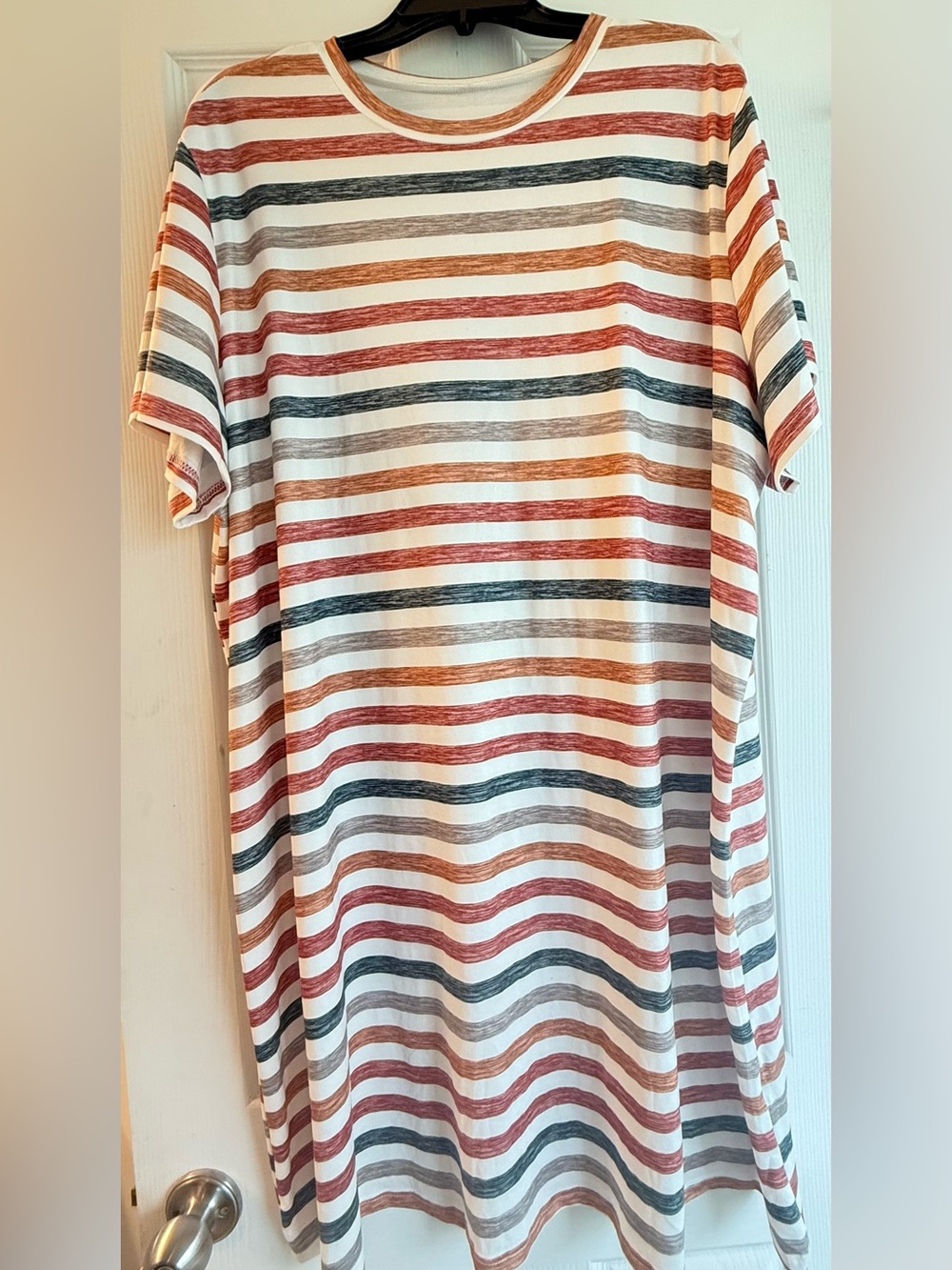 Striped Short-Sleeve T-Shirt Dress